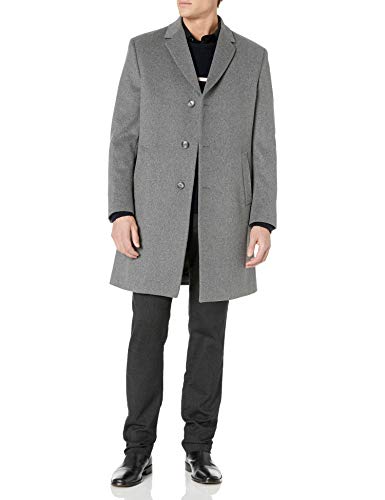 Kenneth Cole REACTION Men's Top Coat, Light Charcoal, 48 L