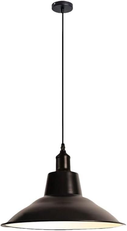 Lustre industriel en métal noir avec hauteur réglable pour cuisine