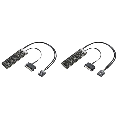 Divisor USB 9 pines placa base de 2 puertos con cable de alimentación SATA