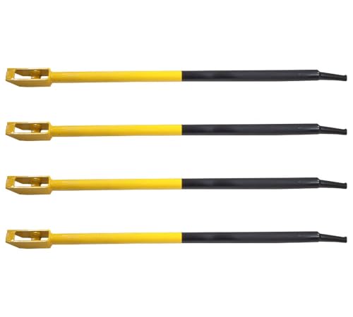 Image of Mytee Products 4 Pack 40 inch Combination Winch Bar for Flatbed Trailer - Black & Yellow Powder Coated Carbon-Steel Combo Winch Bar with Non-Slip Handle & Square Head for Chain Lever Binders
