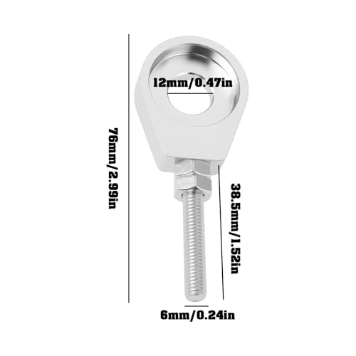 eMagTech 2 Stück Silberner Motorrad-Kettenspanner Kompatibel mit Simson S51 SR4 KR51 Schwalbe SR50