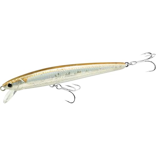 LUCKY CRAFT FlashMinnow 130MRS Saltwater Fishing Lures, Jerkbait for Halibut and Bass Fish, Slow Sinking 2-4ft, Surf Fishing Gear and Tackle Box Accessories, 783 Super Glow MS MKB