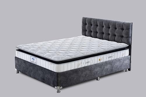 Image of Peps Restonic Crystal 8 Inch Pillow Top Pocket Spring Mattress | Single Size 72X30 Inch | Memory Foam Hybrid Build | Tencel Fabric | Plush Comfort | Zero Disturbance | 10 Year Warranty | BIS Certified