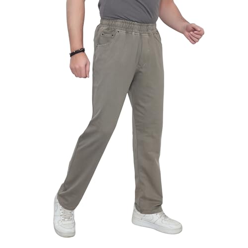 Image of Men's Premium Cotton Blend Trouser | Soft Breathable Casual Pants for Men | Regular Fit Stylish Lower for Office, Travel