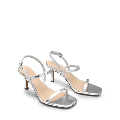 Image of DREAM PAIRS Womens Slingback Heels Square Open Toe Strappy Sandals Ankle Strap High Heeled Dressy Shoes