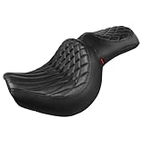 Comfort Gel Motorcycle Seat Replacement for Kawasaki 2006-later Vulcan 900 Classic/Classic LT 2007-later Vulcan 900 Custom Extra Thick Foam Pad with Cooling Gel Layer Cruiser Touring Seat