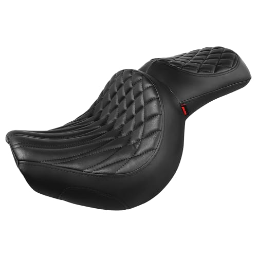Comfort Gel Motorcycle Seat Replacement for Kawasaki 2006-later Vulcan 900 Classic/Classic LT 2007-later Vulcan 900 Custom Extra Thick Foam Pad with Cooling Gel Layer Cruiser Touring Seat