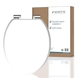 SCHÜTTE Wc-bril met softclosemechanisme van hout, toiletdeksel van MDF, houten kern, toiletbril met wc-deksel, wc-bril en deksel, belastbaar tot 175 kg, wit