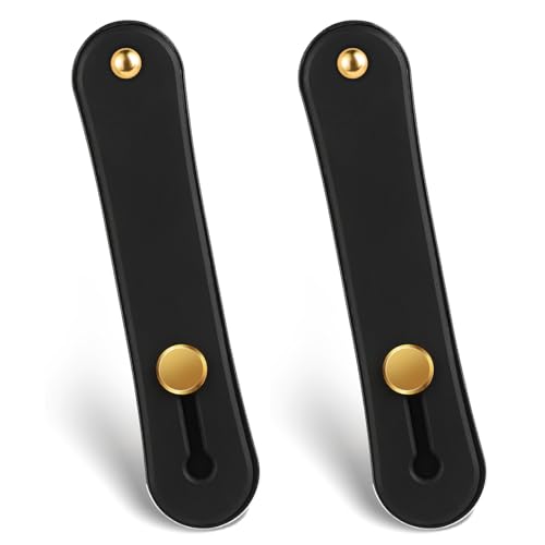 2Pcs Phone Strap Grip Holder Phone Finger Strap Stand Phone Loop Finger Holders Universal Silicone Phone Holder Stand Suitable for Most Smartphones (Black)