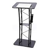 Photo Gallery qaradr podio curvo nero da pavimento in metallo con portabicchieri - pulpito con supporto for podio 40 * 60 * 120 cm for uso ufficio | leggio elegante e robusto Photo Gallery qaradr podio curvo nero da pavimento in metallo con portabicchieri - pulpito con supporto for podio 40 * 60 * 120 cm for uso ufficio | leggio elegante e robusto