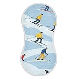 ISAOA Skiers Winter-Musselintücher für Babys, weiche Spucktücher, Baumwolle, Baby-Waschlappen für Neugeborene, Jungen und Mädchen, 4-lagige Baby-Handtücher für Neugeborene, 56 x 28 cm