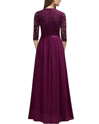 Image of MISSMAY Women's Formal Floral Lace 2 /3 Sleeves Long Evening Party Maxi Dress