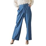 [ビアッジョブルー] オーロララメデニムパンツ ブルー S