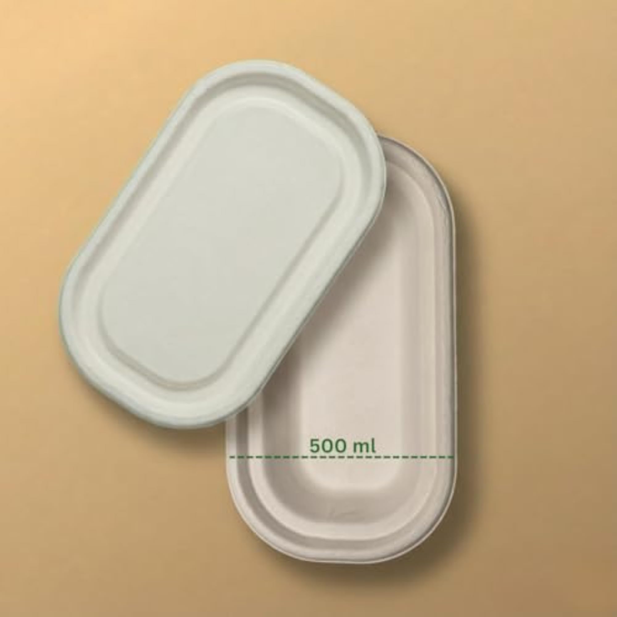 500ML Oval Pack of 100 Bagasse Disposable Serving Bowl
