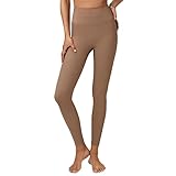 WEALTHY73 Women's Textured Threaded High Waist Yoga Pants Sports Running Tight Cropped Pants Fitness Widening Trousers Soft Perspiration Slim,Brown,S(Length89CM)