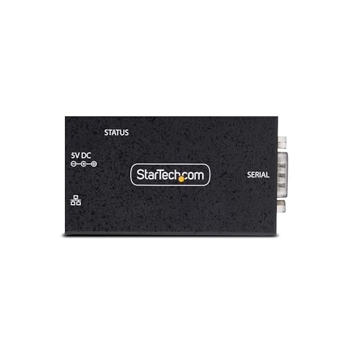 Image of StarTech.com 1-Port Serial to Ethernet Adapter, IP Serial Device Server for Remote RS232 Devices, Wall /DIN Rail, LAN to DB9, TAA