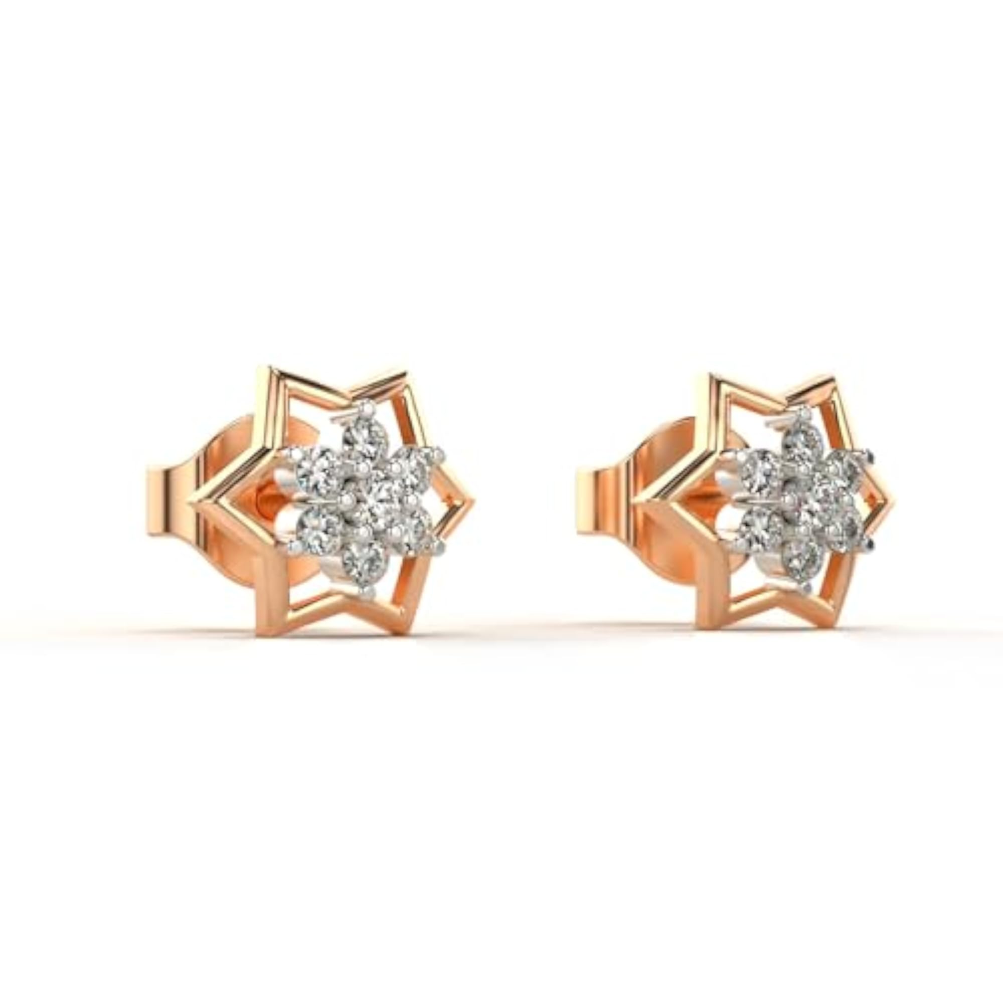 Women's Sterling Silver & Lab Grown Diamond 0.14cts Elegant Earrings