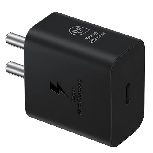 Image of 25W GaN Type-C Charger for Samsung Galaxy F05, A35, M35, F35, M15, F15, A15, A14, M14, F14, A34, M34, F34, S24 Ultra, S23, S23 FE, S21 FE 5G, Z Fold /Flip 6 /5 /4 /3 | Super Fast 25W USB-C Adapter | Black