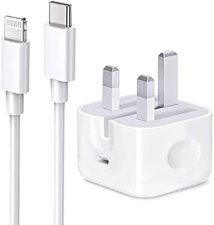 iPhone PD Fast Charger [Apple MFi Certified] 20W Type C Power Block Wall Charger Plug Adapter with 6.6FT USB-C to Lightning Cable Compatible with iPhone 14 13 12 11 X iPad,AirPods Pro (2nd Generation)