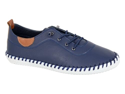 Mod Comfys L622NC-4 Womens Softie Leather Shoe Navy Size 4