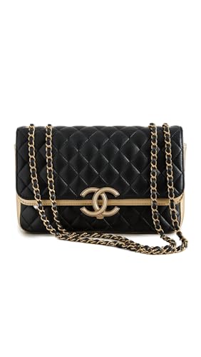 CHANEL Shopbop Archive Women's Pre-Loved Double Flap Chain Bag, Black,