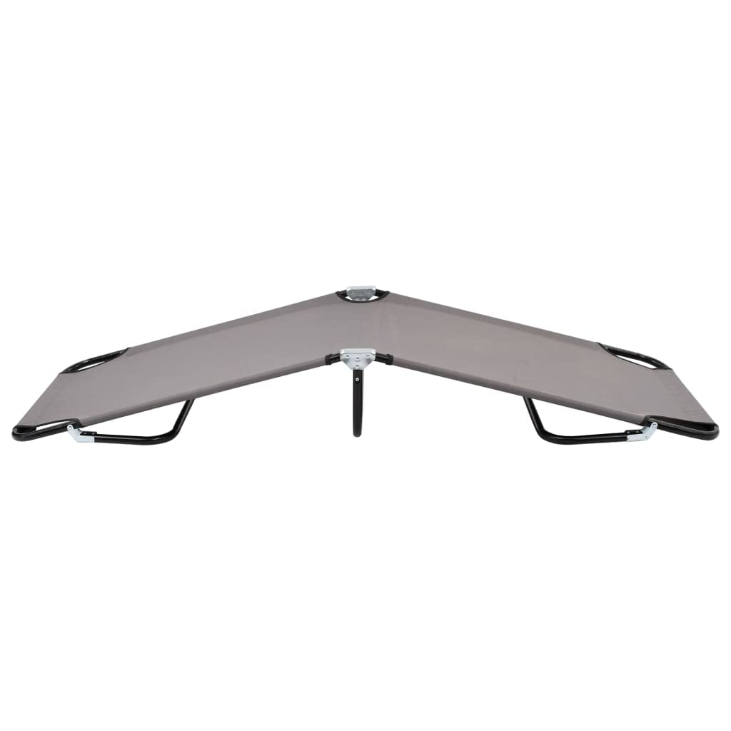 Klappliege Grau Stahl, 120 kg Belastbarkeit | Faltbares Campingbett, 600D Polyester mit PE-Beschichtung, rostfreies Gestell, leicht und tragbar