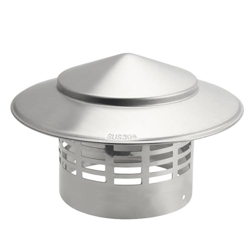 Sombrerete para chimenea de 4.3 pulgadas en acero inoxidable redondo contra lluvia y pájaros 2