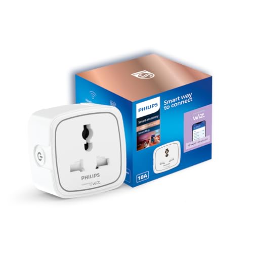 PHILIPS 10A Smart WiFi Plug | Wiz Connected Voice Controlled, Amazon Alexa & Google Assistant Compatible Smart Plug with Energy Consumption Monitoring, Pack of 1 view 1