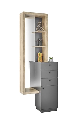 Stella Trading FRAME Porte-manteau mural Ensemble de vestiaires d'entrée en aspect Viking Oak,...