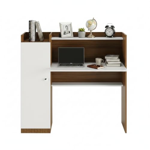 Image of FURNEASER Florian Engineered Wood Study Table for Home & Office, Computer & Laptop WFH Workstation, Gaming Table with Storage, Large Writing Desk for Students & Professionals