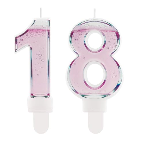 FUNCANDLE Pink Champagne Themed 18 Candles