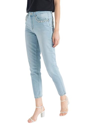 Jean Liu Jo UA2034 bleu le pantalon sculptant sans effet rigide