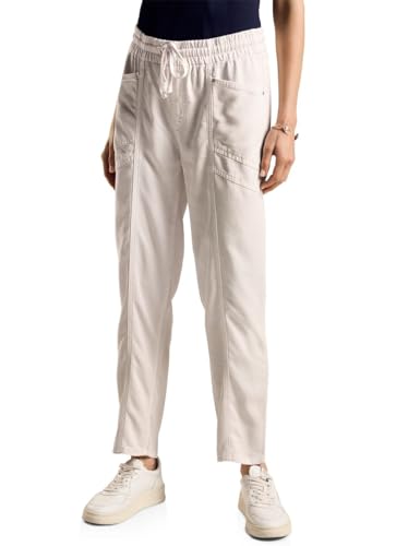 Jean lyocell confortable beige délavé pour femme taille 32W x 28L