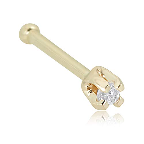 Image of AVORA 14K Gold Simulated Diamond CZ Nose Ring Stud - 1.5mm,2mm and 3mm (20 Gauge)