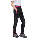 WORK IDEA Pantalon de randonnée exigeant pour Femme, matériau imperméable, Coupe élastique, Chaleur hivernale, Fermetures éclair contrastées