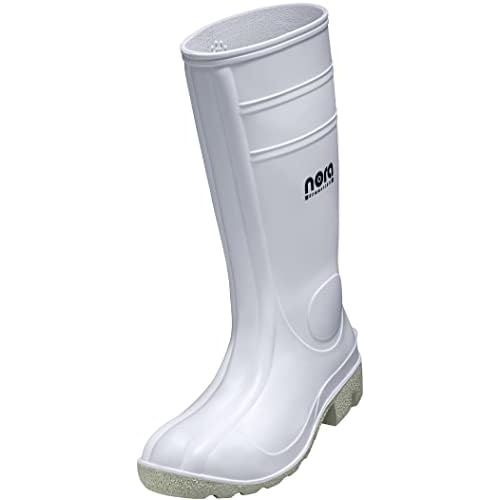 Uvex Nora Gummistiefel 94756 - Sicherheitsstiefel S5 SRC - Weisse Arbeitsstiefel fur Damen Herren - Wasserdichte, Hohe Arbeitsschuhe mit Stahlkappe - Weiß - Grosse 44