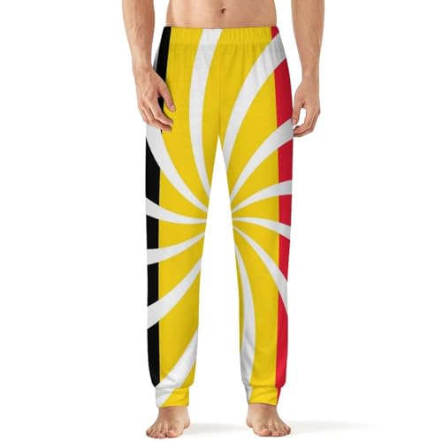 Swirl Belgium Belgian Flag Men's Pajama Pants Lounge Pant Sleepwear PJ Bottoms
