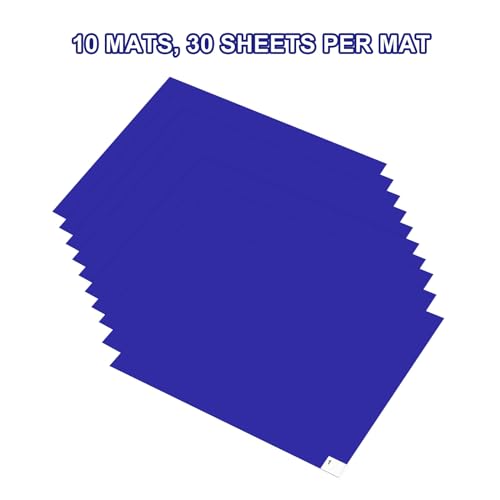 Image of uxcell 300pcs Adhesive /Sticky /Tacky Mats 13 inch x 17 inch, Case of 10 Mats, 30 Sheets Each, for Cleanroom, Warehouse, Laboratory, Capture Dirt and Dust, Blue