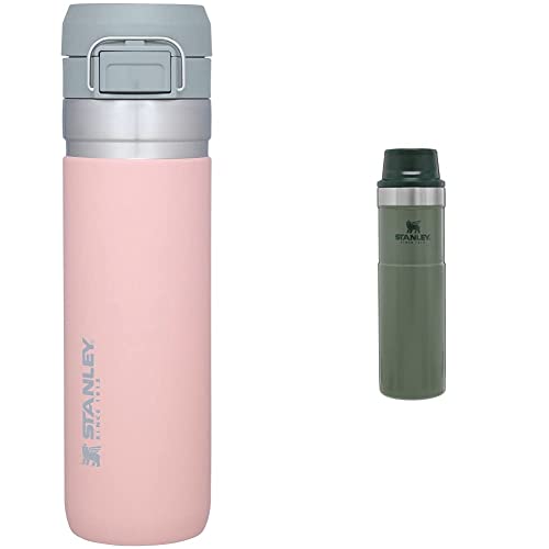Stanley GO The Quick Flip GO Bottle 24OZ Blush & Classic Trigger Action Travel Mug 20 oz âLeak Proof + Packable Hot & Cold Thermos â Double Wall Vacuum Insulated Tumbler for Coffee, Tea & Drinks