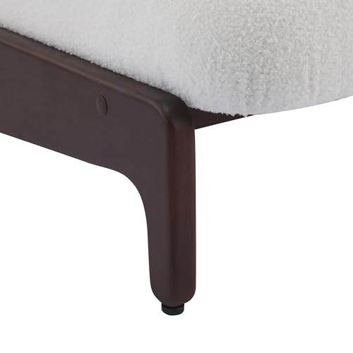 Sillón moderno blanco con estructura de madera miniatura 7