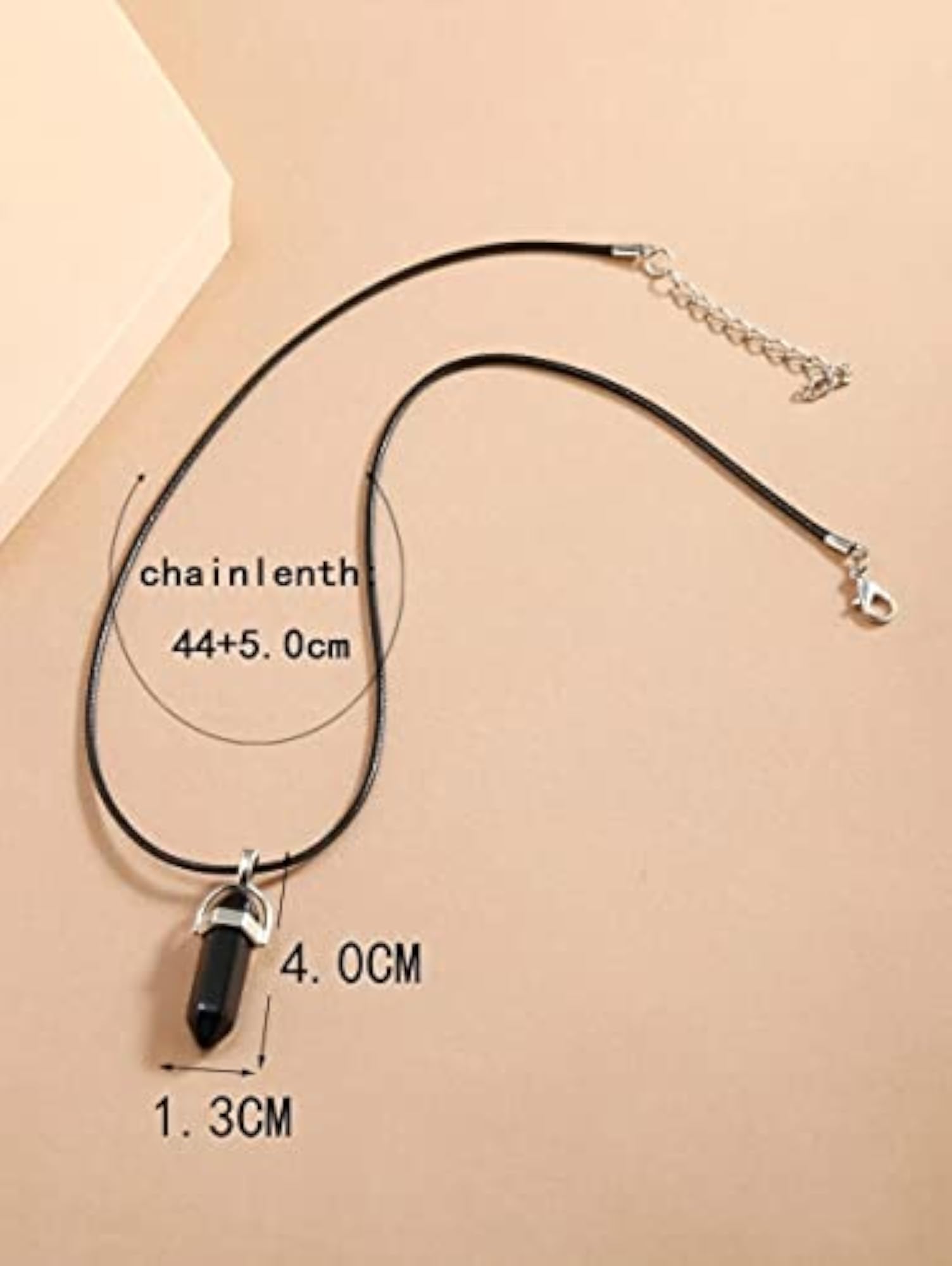 Unisex Hexagonal 6 Faces Healing Crystal Pendant Necklace