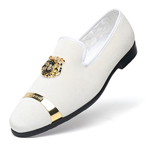 FOEVTRUE Men's Dress Loafers Velvet Party Wedding Shoes White US 15 by FOEVTRUE - Used condition - US$41.37