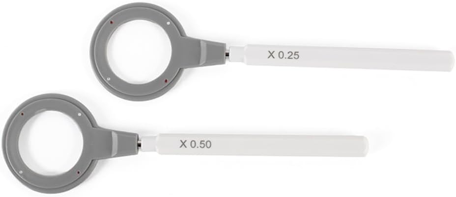 2 pcs Eyeglasses Round Optical Cross Cylinder Lens Optical Instruments diopters (0.25/0.5) (±0.25 1pc ±0.5 1pc)