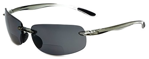 Grand Banks 471BF Polarized Bi-Focal Rimless Reading Sunglasses in Charcoal+2.00