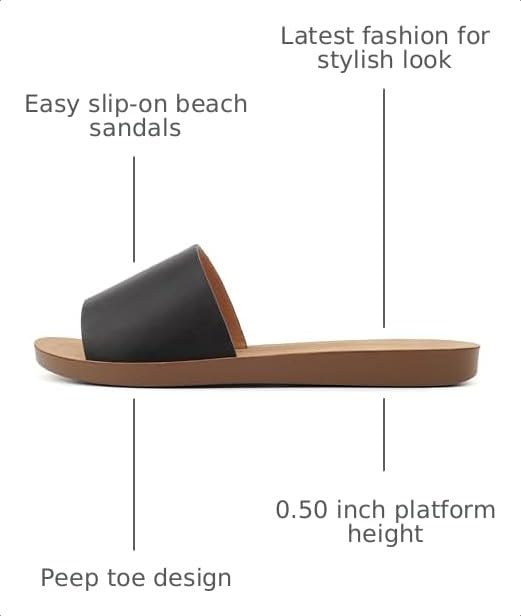 Image of Soda Shoes Efron-S Women Flip Flops Basic Plain Slippers Slip On Sandals Slides Casual Peep Toe Beach