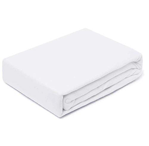 Molton Spannbettlaken 100 x 200 cm Weiß