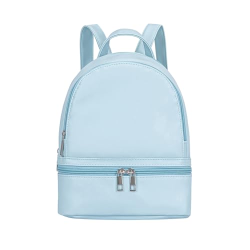 YiXiamo Cute Fashion Mini Backpack Leather for Women (Sky Blue)