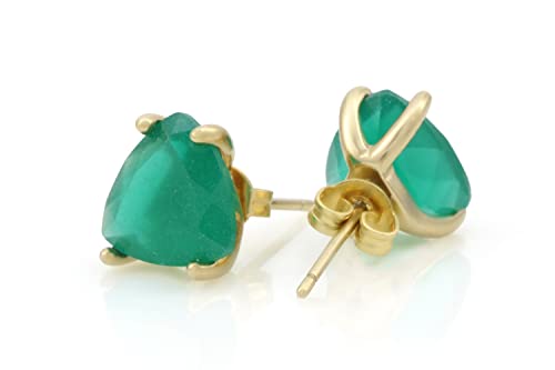 Boucles d'oreilles en onyx vert véritable de qualité joaillerie pour dames - 4