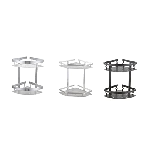 Estante colgante para baño sin perforaciones XMING de malla metálica blanca 3