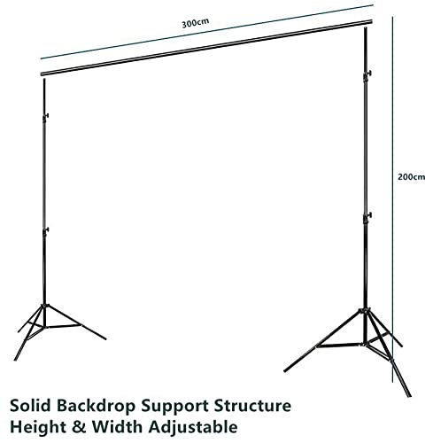 Outvita Support Fond Photo 2,6x3 M Réglable - Trépied Aluminium Avec Sac - Pour Studio, Mariage, Live